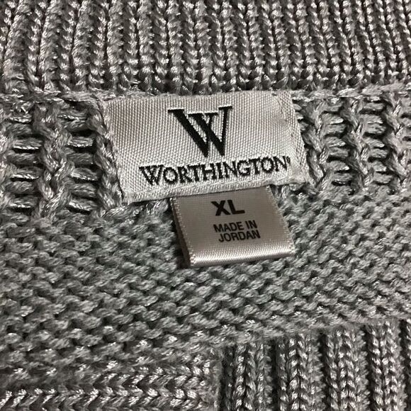 Worthington Gray Short 2 Button Cardigan Sweater XL - Picture 5 of 6